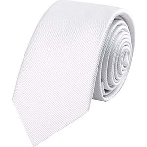 ATETEO Mannen effen kleur skinny stropdas slanke stropdas, 2,4 inch nekbanden voor bedrijven, feest, dating, B-wit, one size, B-wit, Eén maat