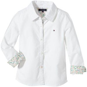 Tommy Hilfiger meisjes blouse, wit (100 Classic White)., 164 cm