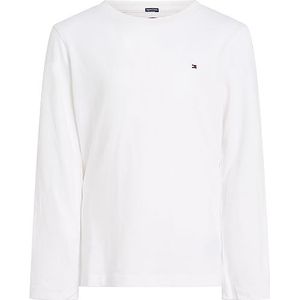 Tommy Hilfiger Jongens Boys Basic CN Knit L/S T-shirt, wit (bright white), 80 cm