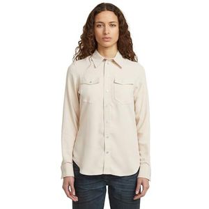 slim western ls shirt wmn, wit (Dk Talc D27471-e276-a488), XXS