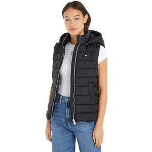 Tommy Jeans Dames Tjw Basic Hooded Vest, Zwart, XXS
