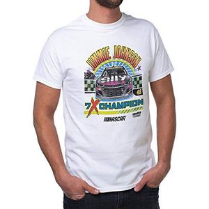 Del Sol Heren Nascar Mens Classic Crew Tee - Jimmie Johnson - 9 White T-shirt, klein