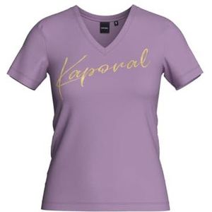 Kaporal, T-shirt, Frans, dames, lavendel, M, getailleerde pasvorm, korte mouwen, V-hals, Lavendel, M
