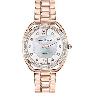 Saint-Honoré Zwitsers kwartshorloge voor dames saffierglas roestvrij stalen armband roségoud polshorloge Made in Switzerland 7211238YADR