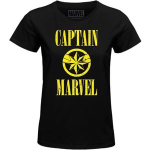 Marvel Captain WOMAVLSTS011 T-shirt voor dames, zwart, maat XL, Zwart, XL