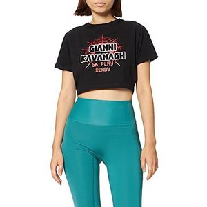 Gianni Kavanagh Black Gk Play Cropped T-shirt voor dames, Blanco Y Gris, XL