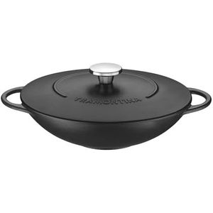 Tramontina Geëmailleerde gietijzeren wok 32 cm - Rustieke touch - Ovenbestendig tot 260 °C