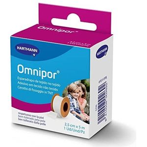 Omnipor: Hypoallergeen vliestape voor de gevoelige huid, 2,5 x 5 m, wit
