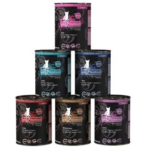 catz finefood Purrrr Collection I - Monoprotein kattenvoer nat - graanvrij, suikervrij, hypoallergeen - hoog vleesgehalte - multipack natvoer voor katten - in zak, 6 x 400 g