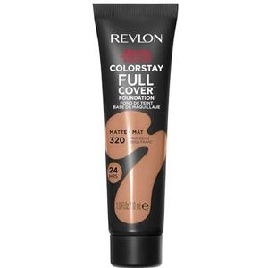 Revlon ColorStay Full Cover Longwear Matte Foundation, hitte- en zweetbestendig, lichte gezichtsmake-up, kleur True Beige (320), 30 ml