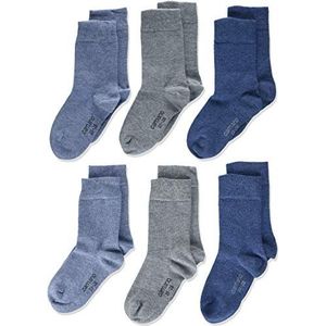 Camano Sokken, verpakking van 6 stuks, voor meisjes, blauw/grijs, 31-34