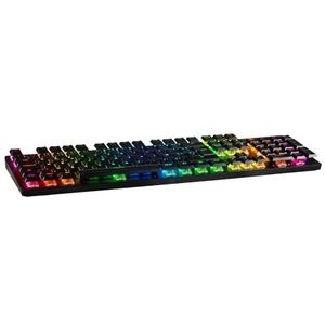 Onlan CA-290 – uitgebreid gamer-toetsenbord – 105 dunne toetsen ""Low Profile"" – mechanische switch rood – anti-ghosting complete N-Key Rollover – RGB-achtergrondverlichting – gevlochten USB-kabel