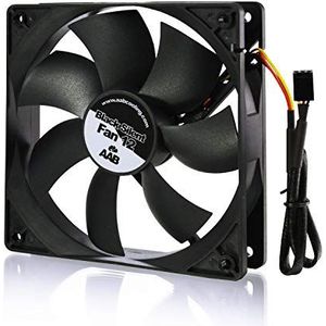 AABCOOLING Black Silent Fan 12 - Efficiënte 120mm Ventilator Met 4 Anti-Vibratie Pads, CPU Koeling, 12V, 20,9 dB(A)