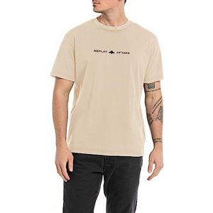 Replay T-shirt voor heren, regular fit, 803 Light Taupe, S