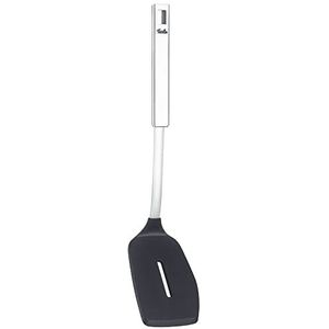 Fissler Originele professionele collectie, grote roestvrijstalen spatel, siliconen braadspatel, met sleuf, premium keukenhulp, zilver