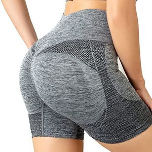 Everbellus Womens Hoge Stretchy Gym Shorts Butt Lifting Hoge Taille Sport Yoga Shorts Grijs L, Grijs, L