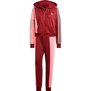 adidas Dames Bold Block Track Suit, Shadow Red, XXS