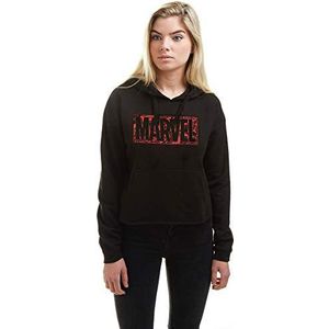 Marvel Comic Logo Hood dames sweatshirt met capuchon, zwart, 36