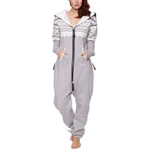 OnePiece Unisex Marius Relaxed Onesie met lange mouwen, Veelkleurig (Grijs/Wit/Zwart), S