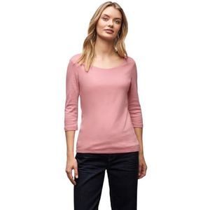 Street One Dames Basic Shirt met 3/4 mouwen in Roze, in size: 34