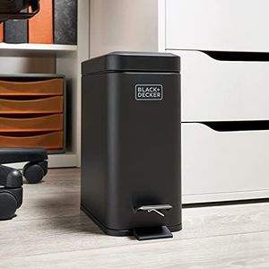 BLACK+DECKER BXBN0007E 5L Pedaalemmer met zacht dicht deksel, roestvrij staal, 30cm x 14cm x 29cm