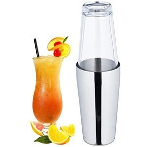 Relaxdays cocktailshaker - 2-delig - cocktail mixer - cocktailschudder - glas & rvs