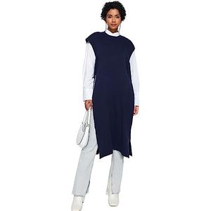 Trendyol Dames Trui-Donkerblauw-Relaxed Fit, Donkerblauw, L