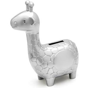 Zilverstad - Spaarpot giraffe zilverachtig