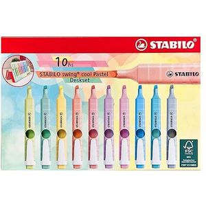 STABILO Highlighter swing cool Pastel - Bureauset van 10 - Verschillende kleuren