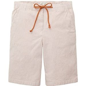 TOM TAILOR Basic bermuda shorts voor dames, 32181 - Terracotta Offwhite Stripe, 38