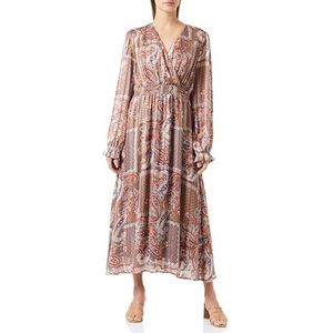 SIDONA Dames maxi-jurk met paisley-print 10526494-SI01, BRUIN meerkleurig, L, Maxi-jurk met paisley-print, L