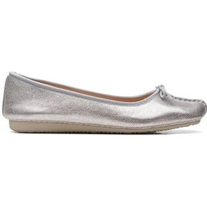 Clarks Freckle Ice Ballerina's voor dames, zilver, metallic, 40 EU