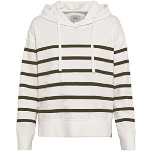 Camel Active Womenswear Dames 309383/1F65 Capuchontrui, Pine OliveStriped, XS, Pine Olivestriped, XS