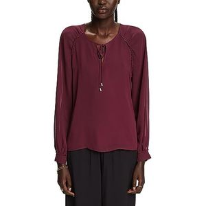ESPRIT Gerecycled: chiffonblouse, aubergine, S