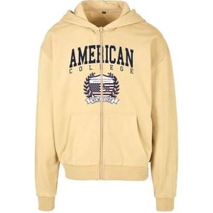 AMERICAN COLLEGE USA Sweatshirt met ritssluiting, beige, kinderen, maat 6 jaar, model Ac12, 100% katoen, Beige, 6 Jaar