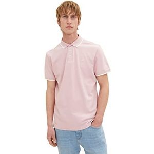 TOM TAILOR Heren 1035900 Polo shirt, 31655-Velvet Rose Two Tone, XL, 31655 - Velvet Rose Two Tone, XL