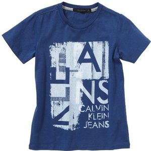 Calvin Klein Jeans Jongens T-shirt CBP238 JV6K6, blauw (735), 128 cm