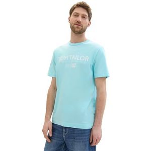 TOM TAILOR Heren T-shirt, 34921 - Caribbean Turquoise, XL