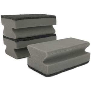 IDEA HOME 3 stuks reinigingsspons, grillspons, grillreiniger, pannenreiniger, poetssponzen, universele spons, zwart-grijs