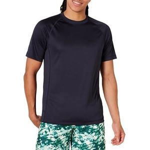 Amazon Essentials Men's Sneldrogend zwemshirt met korte mouwen (UPF 50), Donker marineblauw, S