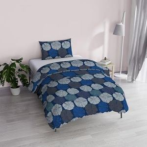 Italian Bed Linen ""Fantasy"" dekbedovertrek, bedrukt microvezel, anemoni, eenpersoons