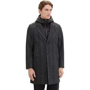TOM TAILOR Wollen jas voor heren, 32522 - Deep Herringbone Structure, XL