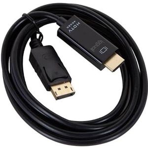 glowster DisplayPort naar HDMI 4K-kabel, 2 m, High Definition, dubbele verbinding, ideaal voor de overdracht van video en audio tussen apparaten.