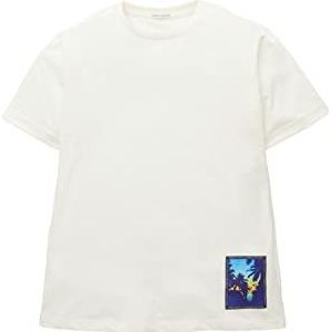 TOM TAILOR T-shirt voor jongens en kinderen met fotoprint, 12906 - Wool White, 152 cm