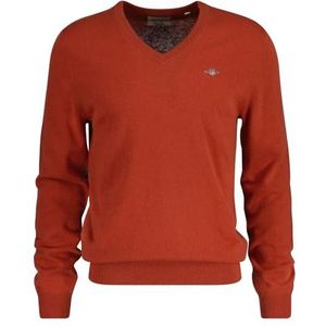 GANT Extra fijne lamswol met V-hals, Iron Red., M