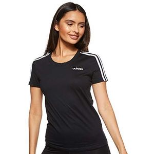 adidas Dames T-shirt Essentials 3-strepen Slim, Zwart/Wit, L, DP2362