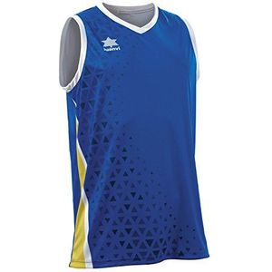 Luanvi Basket Cardiff basketbalshirt, mouwloos, S blauw/geel