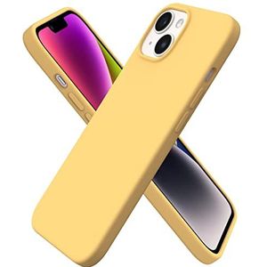 Atiyoo iPhone 14 Plus Case, Slim Liquid Silicone Phone Case, Silicone Case voor iPhone 14 Plus, Silky Soft Phone Case met Screen Protector, Geel