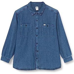 Lee Heren Overshirt Shirt, Washed Blue, Large, washed blue, L