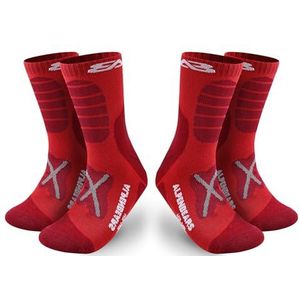 Alpen - Wandelsokken - Grijs - Merinowol - Set van 2 paar